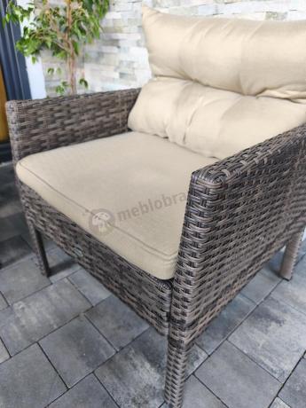 Meble technorattanowe na 8 osób z wysokim stołem Perata Grande Brown