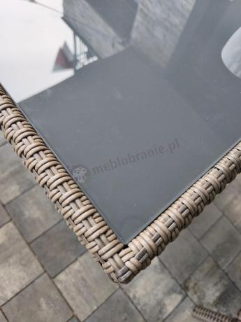 Meble technorattanowe na 8 osób z wysokim stołem Perata Grande Brown