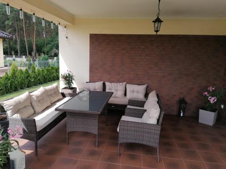 Meble technorattanowe na 8 osób z wysokim stołem Perata Grande Brown