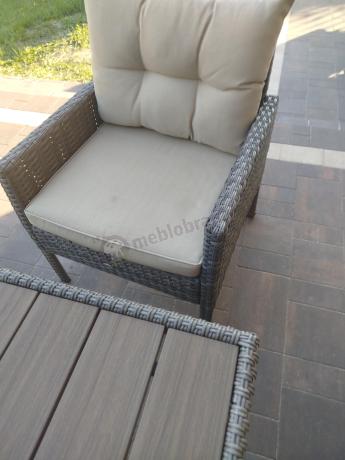 Meble technorattanowe na 8 osób z wysokim stołem polywood Perata Grande Brown