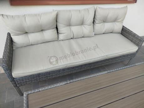Meble technorattanowe na 8 osób z wysokim stołem polywood Perata Grande Brown