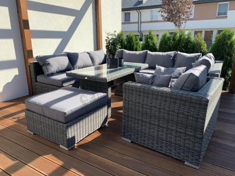 Meble wypoczynkowe na taras LIGURITO X Plus Dark Grey + fotel