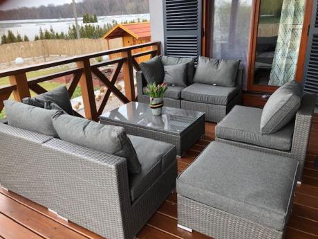 Meble z technorattanu modułowe do ogrodu Nilamito VIII Grey & Grey