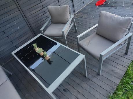 Metalowe meble ogrodowe szare dla 5 osób Sodor Dining