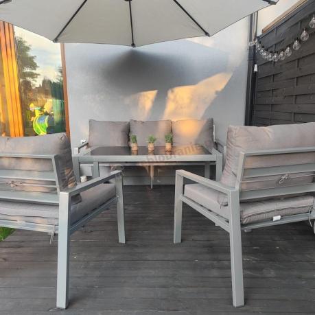 Metalowe meble ogrodowe szare dla 5 osób Sodor Dining