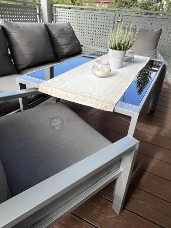 Metalowe meble ogrodowe szare dla 5 osób Sodor Dining