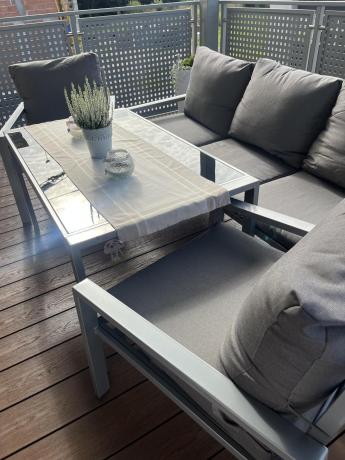 Metalowe meble ogrodowe szare dla 5 osób Sodor Dining