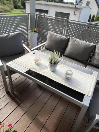 Metalowe meble ogrodowe szare dla 5 osób Sodor Dining