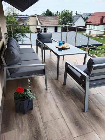 Metalowe meble ogrodowe szare dla 5 osób Sodor Dining