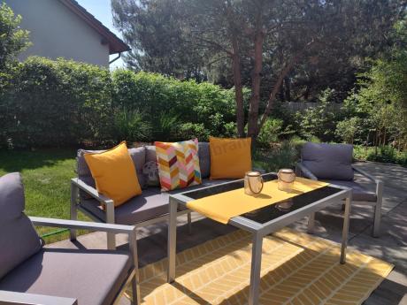 Metalowe meble ogrodowe szare dla 5 osób Sodor Dining