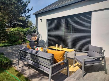 Metalowe meble ogrodowe szare dla 5 osób Sodor Dining