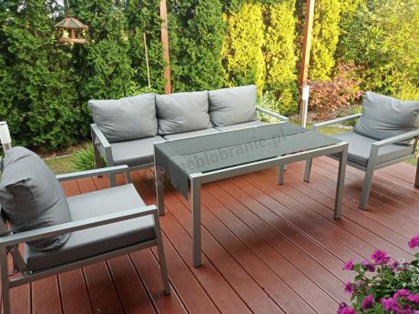 Metalowe meble ogrodowe szare dla 5 osób Sodor Dining