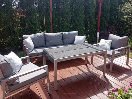 Metalowe meble ogrodowe szare dla 5 osób Sodor Dining