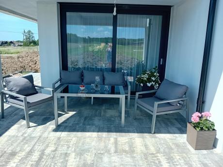 Metalowe meble ogrodowe szare dla 5 osób Sodor Dining