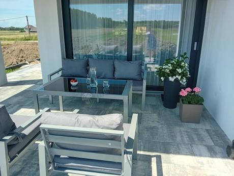 Metalowe meble ogrodowe szare dla 5 osób Sodor Dining