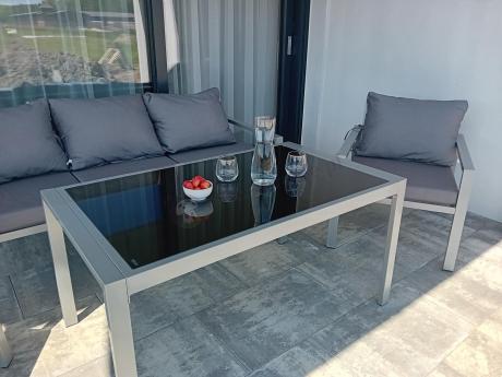 Metalowe meble ogrodowe szare dla 5 osób Sodor Dining