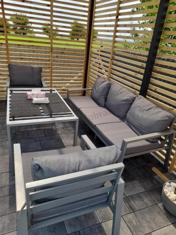 Metalowe meble ogrodowe szare dla 5 osób Sodor Dining