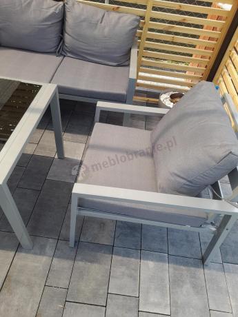 Metalowe meble ogrodowe szare dla 5 osób Sodor Dining