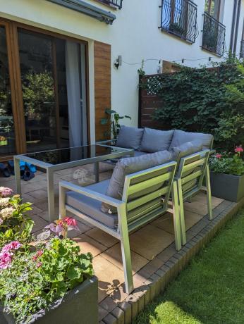 Metalowe meble ogrodowe szare dla 5 osób Sodor Dining