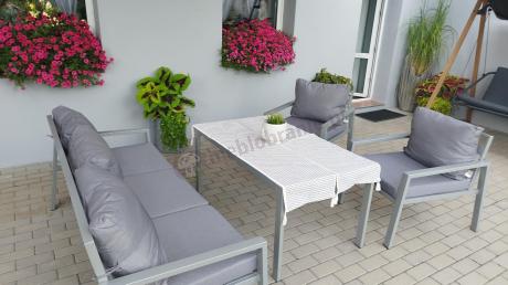 Metalowe meble ogrodowe szare dla 5 osób Sodor Dining