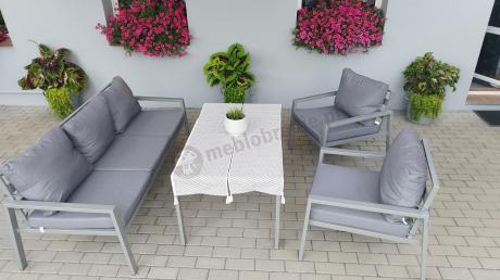 Metalowe meble ogrodowe szare dla 5 osób Sodor Dining