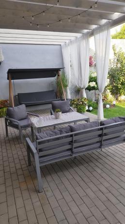 Metalowe meble ogrodowe szare dla 5 osób Sodor Dining