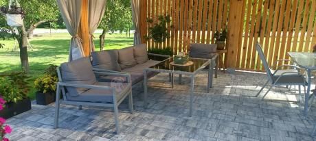 Metalowe meble ogrodowe szare dla 5 osób Sodor Dining