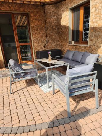 Metalowe meble ogrodowe szare dla 5 osób Sodor Dining