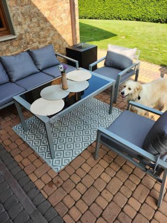 Metalowe meble ogrodowe szare dla 5 osób Sodor Dining