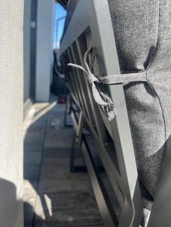Metalowy komplet mebli tarasowych dla 8 osób - 2 sofy, 2 fotele i wysoki stół 160cm - Panaon Grande DG