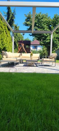 Metalowy narożnik ogrodowy 280x220cm z ławą i fotelem Panaon GG