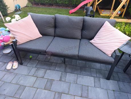 Metalowy zestaw mebli do ogrodu dla 8 osób Sodor Grande - Dark Grey Polywood
