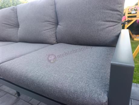 Metalowy zestaw mebli do ogrodu dla 8 osób Sodor Grande - Dark Grey Polywood