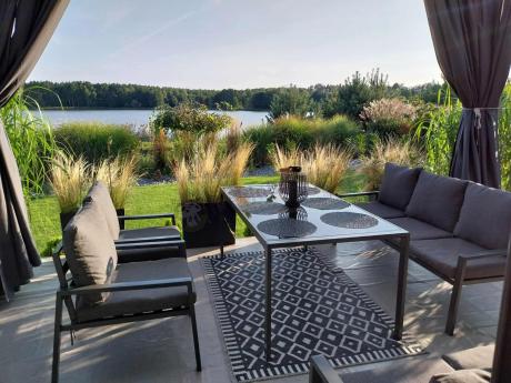 Metalowy zestaw mebli na taras dla 8 osób Sodor Grande - Dark Grey