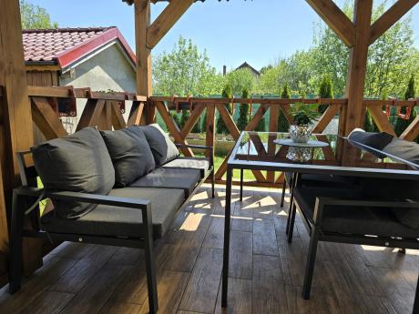 Metalowy zestaw mebli na taras dla 8 osób Sodor Grande - Dark Grey