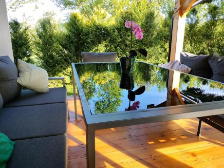 Metalowy zestaw mebli na taras dla 8 osób Sodor Grande - Dark Grey