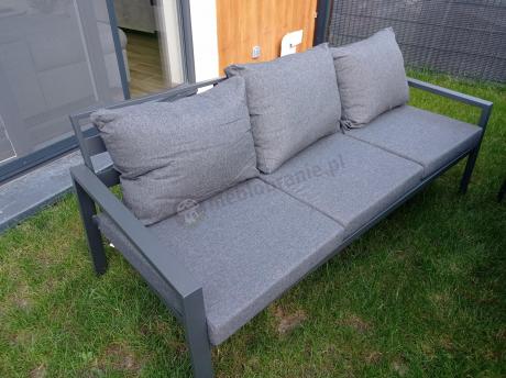 Metalowy zestaw mebli na taras dla 8 osób Sodor Grande - Dark Grey