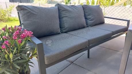 Metalowy zestaw mebli na taras dla 8 osób Sodor Grande - Dark Grey