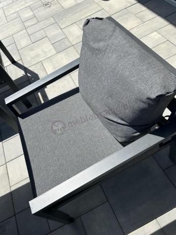 Metalowy zestaw mebli na taras dla 8 osób Sodor Grande - Dark Grey