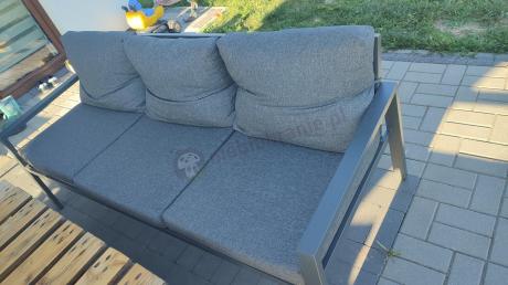 Metalowy zestaw mebli na taras dla 8 osób Sodor Grande - Dark Grey