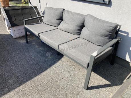 Metalowy zestaw mebli na taras dla 8 osób Sodor Grande - Dark Grey