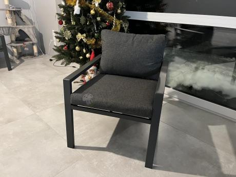 Metalowy zestaw mebli na taras dla 8 osób Sodor Grande - Dark Grey