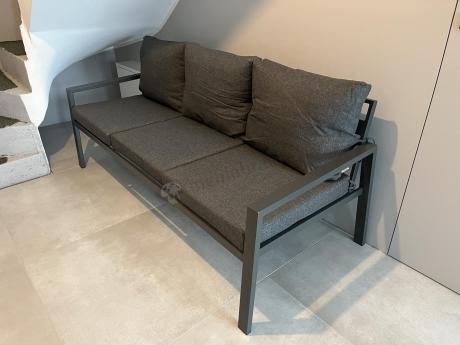 Metalowy zestaw mebli na taras dla 8 osób Sodor Grande - Dark Grey