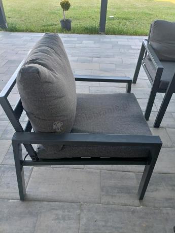 Metalowy zestaw mebli na taras dla 8 osób Sodor Grande - Dark Grey