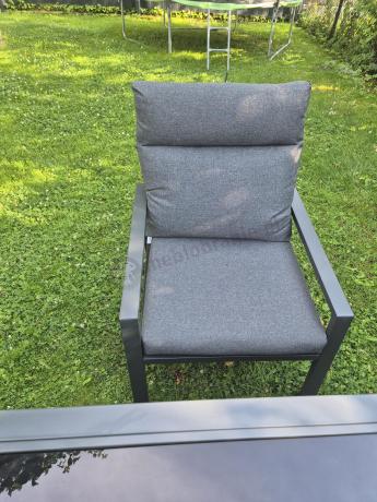 Metalowy zestaw mebli na taras dla 8 osób wysokie oparcie Doros Grande - Dark Grey