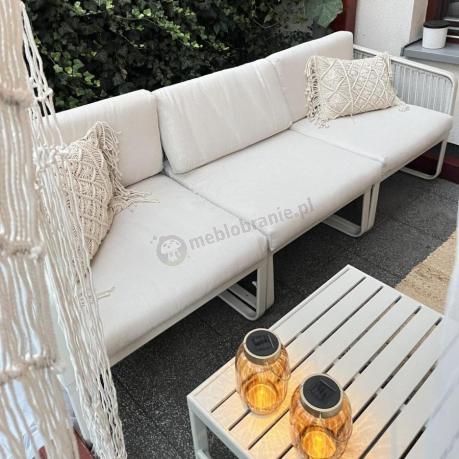 Modułowa jasno szara nowoczesna sofa na taras Nort