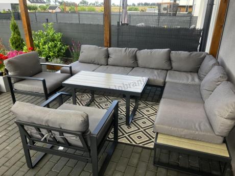 Modułowe meble tarasowe z ławą i dwoma fotelami Panaon GG