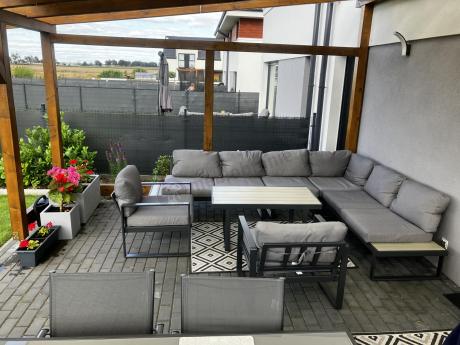 Modułowe meble tarasowe z ławą i dwoma fotelami Panaon GG