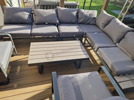 Modułowe meble tarasowe z ławą i dwoma fotelami Panaon GG