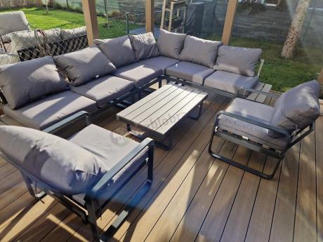 Modułowe meble tarasowe z ławą i dwoma fotelami Panaon GG